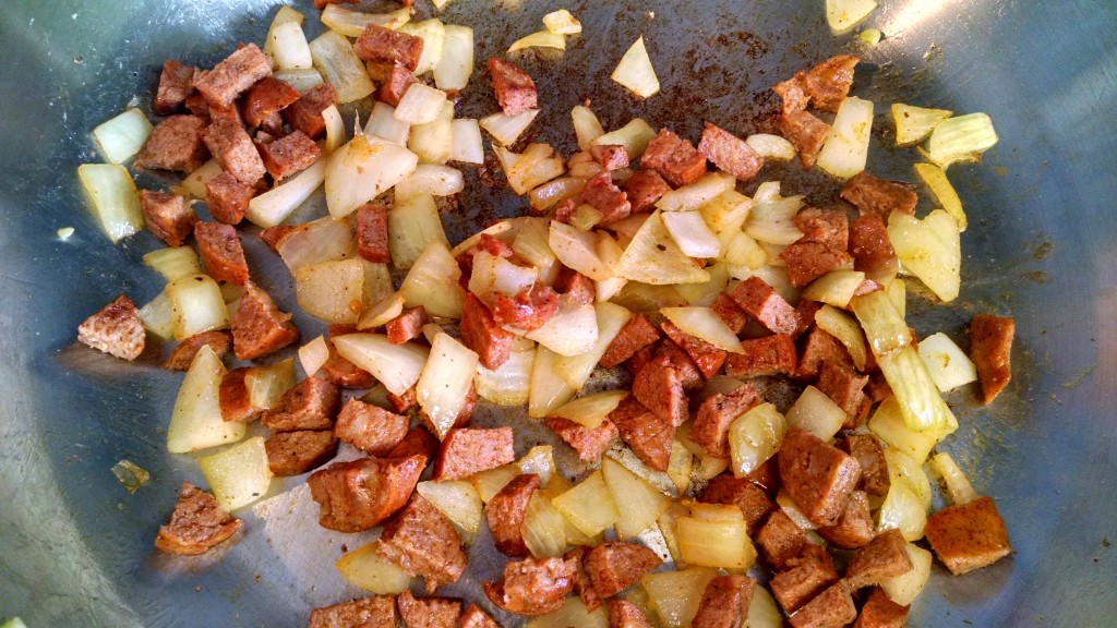 Onions and Chorizo Cooked